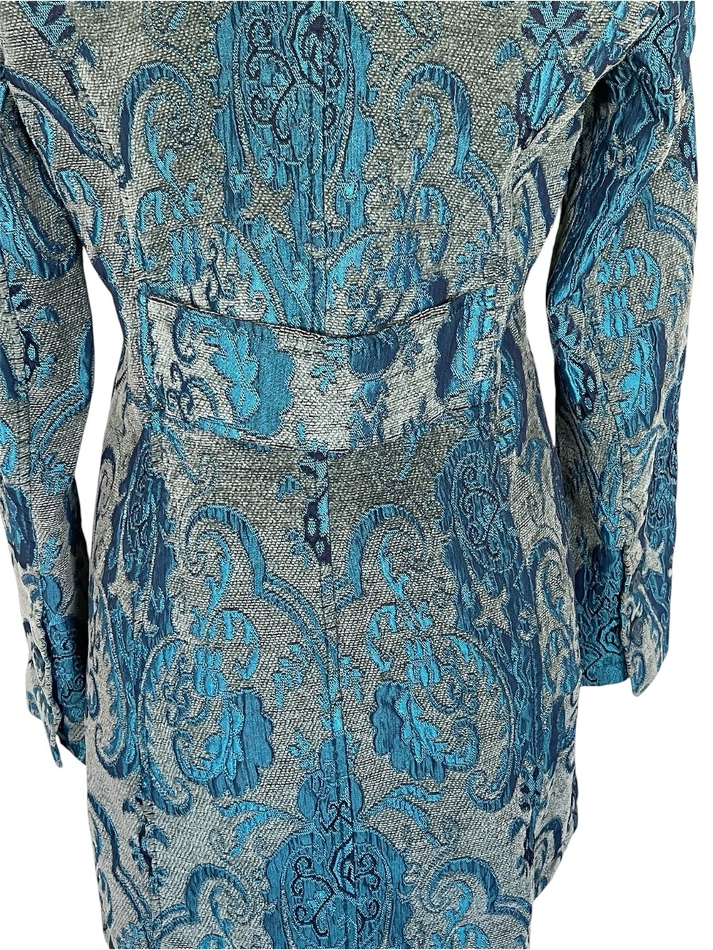 DKNY Jeans Turquoise Paisley Print Tapestry Coat - Picture 6 of 12